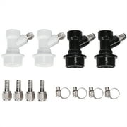 4PCS Ball Lock Disconnect,Threaded Ball Lock Keg Fittings Plastic Connector with Adapter Clamp Barbed Hose Clamp