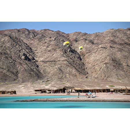 Canvas Print Kite Surfing Egypt Beach Wind Surfing Blue Lagoon Stretched Canvas 10 x (Best Kites For Low Wind)