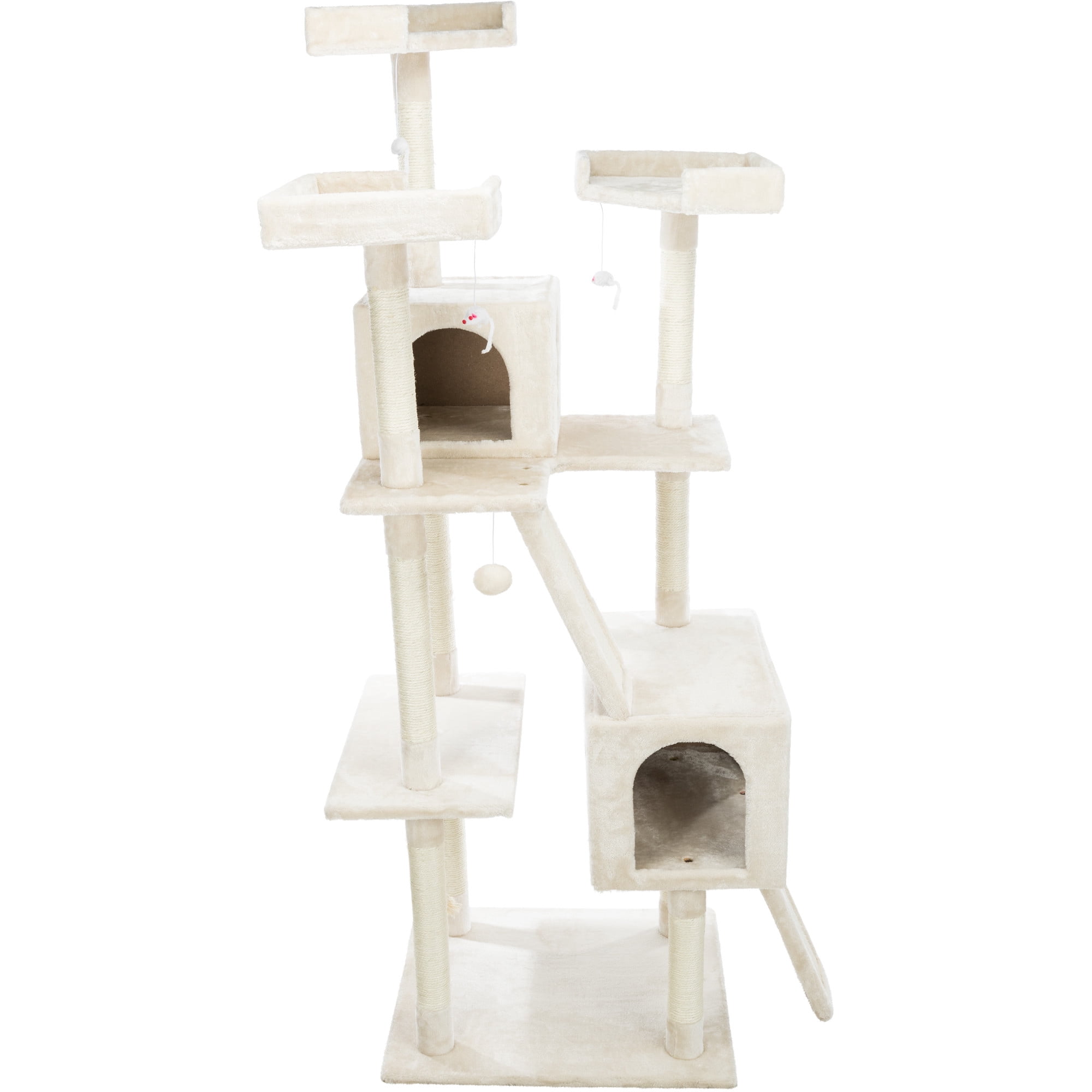 TRIXIE Celeste Plush 4-Level 69" Cat Tree  Sisal Scratching Posts Condo & Cat Toy Cream