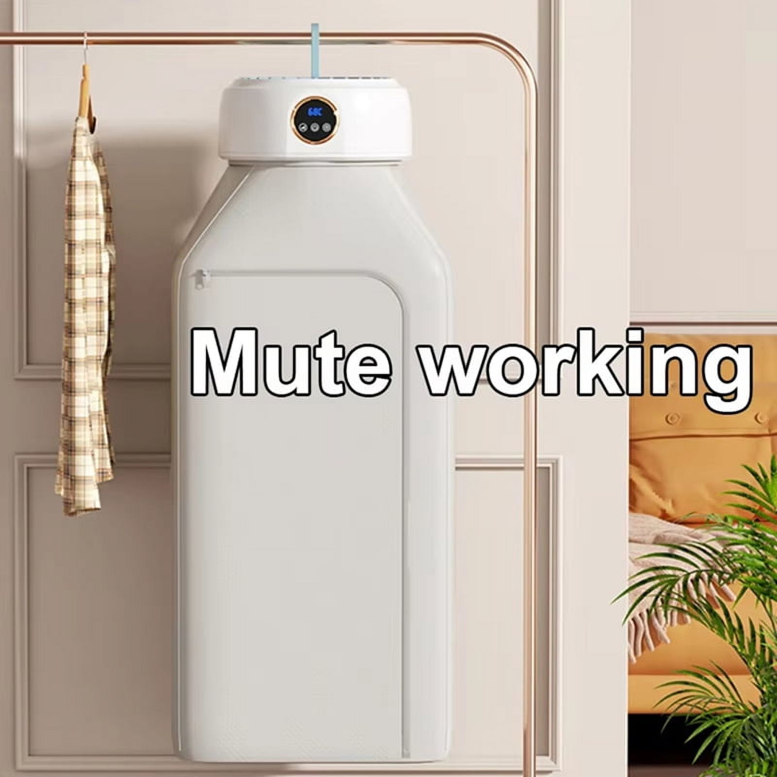 Clothes Dryer with Heater Fan, Travel Garment Drying Hanger Laundry Air Dehydrator with Timing Function US Plug
