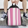 thumbnail image 7 of Single Side Full Backpack 16.1×11.8×4.5in Large Capacity Breathable Shoulder Belt Leisure Simple And Strong Bearing Capacity Pink Stripe_1, 7 of 7