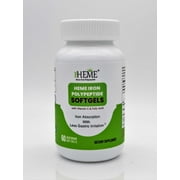 Pharmvista Heme Iron Polypeptide Softgels - with Vitamin C & Folic Acid - Gluten Free, Non-GMO - 60 Count