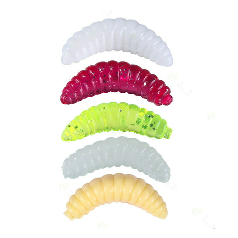 Bass Fishing Worms Lures Soft Plastic Fishing Wax for Trout for Reservoir Fishing White, Size: 10