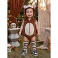 thumbnail image 5 of RUINIXCW Newborn Baby Boy Girl Halloween Monkey Costume Kids Infant Fall Winter Cosplay Outfit Warm Sleeveless Hooded Zipper Romper Stockings Set, 5 of 10