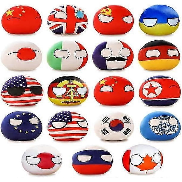 26-27 19pcs Country Balls Plushies Set, 10cm Poland Ball Plush Doll, Pendant Accessories, Stuffed Toys Gifts for Kids Adults