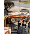 thumbnail image 4 of Outdoor Tablecloth with Umbrella Hole and Zipper, Happy Fall Square Table Cloth 60x60 Inch Waterproof Tablecloth, Thanksgiving Truck Pumpkin Leaf Scarecrows Picnic Table Cover for Patio Camping, 4 of 7