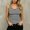 Black, variant on Women's V Neck Horizontal Stripe Ribbed Sleeveless Tank Top, Fitted Curved Hem Casual Layering Camisole Blouse