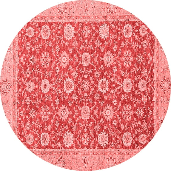 Ahgly Company Indoor Round Oriental Red Traditional Area Rugs, 4' Round