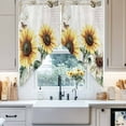 thumbnail image 4 of Vintage Yellow Sunflowers Swag Valances for Windows 2 Pack American Pastoral Style Swag Kitchen Curtains 36 Inches Long Rod Pocket Short Window Treatment for Kitchen Bathroom 28"x36", 4 of 8