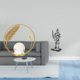 thumbnail image 2 of Estatua de bola de cristal,Estatuas de bolas de cristal para decoración del hogar,escritorio,interior,Escultura de bola de cristal,figura decorativa de hierro,Figura de escritorio,Estatua de, 2 of 8