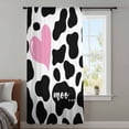 thumbnail image 4 of Cow Printed Sheer Curtains 84 Inches Long, Modern Black Animals Textured Pink Love Heart Light Filering Curtains, Breathable Simi Curtain Privacy Drapes for Living Room Bedroom Window Treatment, 4 of 9