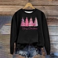 thumbnail image 1 of Babysbule Chemises de Noël pour Femmes Imprimé Col Rond Manches Longues Pull Ample Liquidation Hauts Mode, 1 of 4