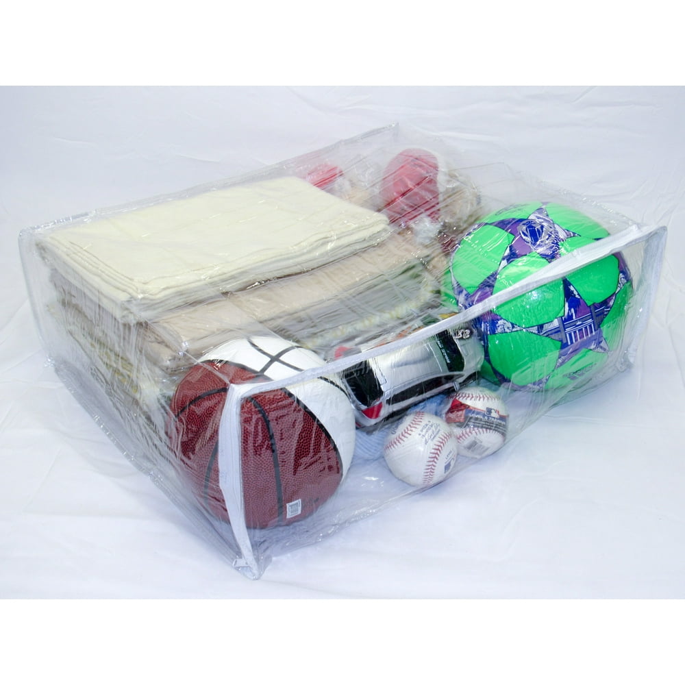 XLarge Heavy Duty Vinyl Zippered Closet Storage Bags Clear 22" x 18" x