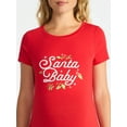 thumbnail image 4 of Time and Tru Women’s Maternity Christmas Graphic Tee with Short Sleeves, Sizes S-XXL, 4 of 5