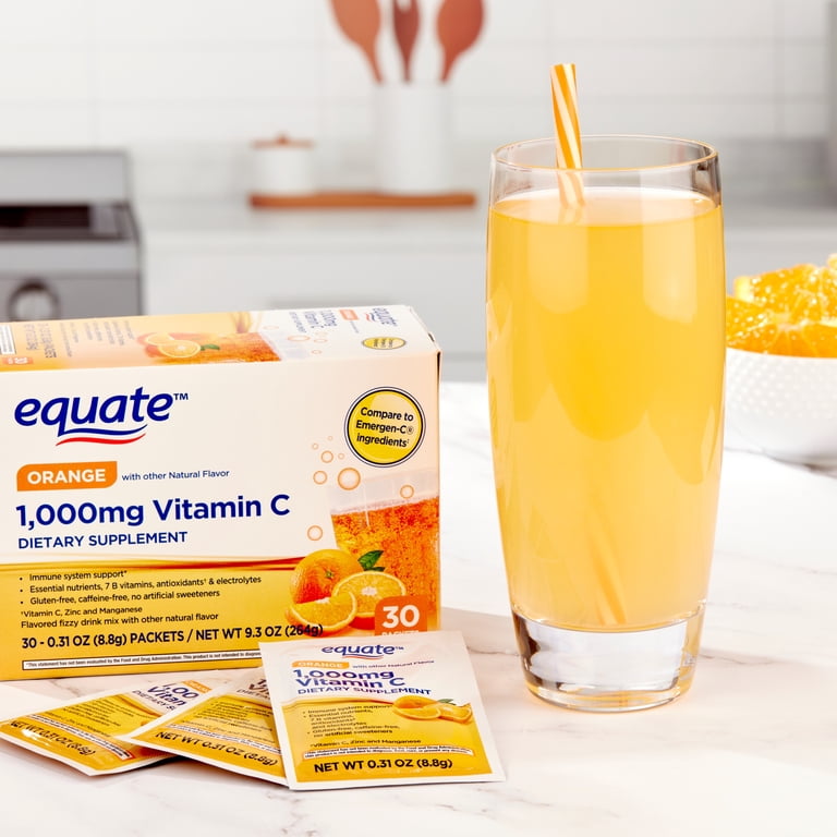 Equate Vitamin C 1000mg Powder Drink Mix, Orange photo 2