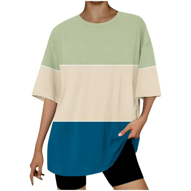 Camiseta Corta con Cuello Redondo Y Gota Del Hombro para las Mujeres