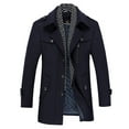 thumbnail image 2 of Winter men's coat with cotton wool trench coat, detachable scarf collar men's coat, 2 of 5