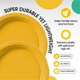 thumbnail image 4 of Exquisite 10" Heavy Duty 350 GSM Yellow Disposable Party Plastic Plates - 100 Count, 4 of 7