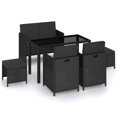 thumbnail image 1 of vidaXL 6 Piece Outdoor Dining Set with Cushions Poly Rattan Black, 1 of 10