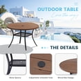 thumbnail image 6 of DIFY 5PCS Patio Dining Furniture Set, 41" Round Slatted Table and 4 Swivel Textilene Chairs, 6 of 7