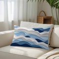 thumbnail image 3 of Blue White Ombre Body Pillow Cover, Pillowcase Protectors with Zipper, Breathable Decorative Throw Pillow Case Cover, Modern Geometric Moire Abstract Art Pillow Shams for Couch Sofa 24x36Inch, 3 of 8