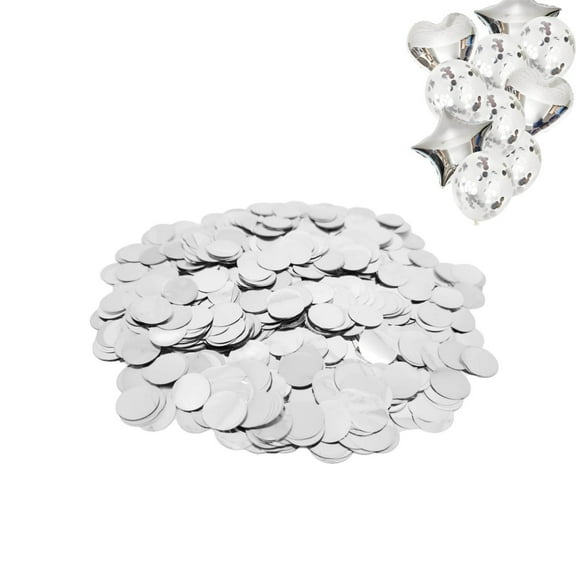 Round Confetti,QZS Glitter Silver Foil Metallic Decor,0.22LB Reusable Round Table Confetti for Graduation Decor,Durable Foil Metallic Tissue for Indoor and Outdoor