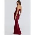 thumbnail image 6 of Women'S Bodycon Dress with A Cinched Waist Strapless Design Off-the-Shoulder Style with Boning Wine Red L, 6 of 9