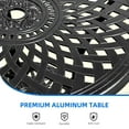 thumbnail image 5 of Dextrus 30in Patio Retro Round Cast Aluminum Dining Table with Umbrella Hole, Outdoor Bistro Table Side Table - Black, 5 of 7