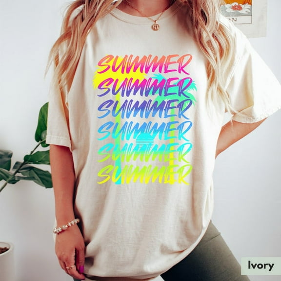 Sam Soft Neon Shirt TShirt Summer Tshirt Graphic Palm Tree Tee Gifts For Her Womens Shirt Trendy Beach Vacation Tee Gift Teen Gift