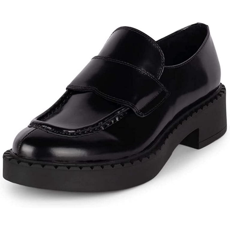 Jeffrey Campbell Librarian Vamp Moc-Toe Classic Penny Loafer Black