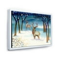thumbnail image 3 of Designart 'Deers With Winter Landscape' Traditional Framed Canvas Wall Art Print, 3 of 5