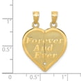 thumbnail image 2 of Auriga Fine Jewelry 14K Yellow Gold Reversible Forever and Ever Break-Apart Heart Pendant for Women, 2 of 6