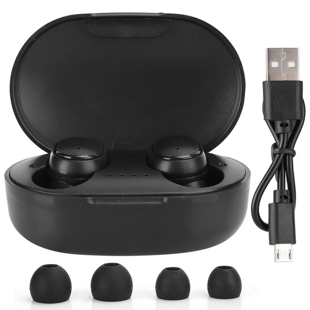 A6S Auriculares inalámbricos verdaderos Auriculares estéreo Estuche de carga Mini auriculares deportivos inEar negro para Redmi (negro)