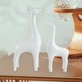 thumbnail image 3 of 2x Estatua de ciervo moderna Arte artesanal Artesanía de animales Escultura de la suerte de Feng Shui para Blanco, 3 of 9