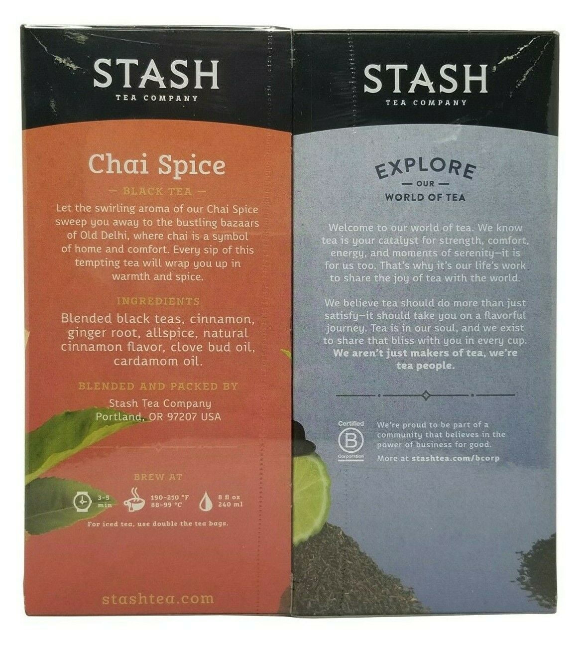 Stash Tea Company Tea Bags - Herbal, Green & Black 6 Packs
