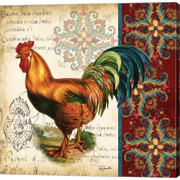 Metaverse Tre Sorelle Studios 'Suzani Rooster II' Canvas Art