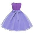 thumbnail image 3 of Otqutp Kids Girls' Dress Spring/Summer Solid Color Sleeveless Sequins Flower Mesh Dress Christmas Elegant Party Birthday School for 3-10 Years(Purple,9-10 Years), 3 of 3