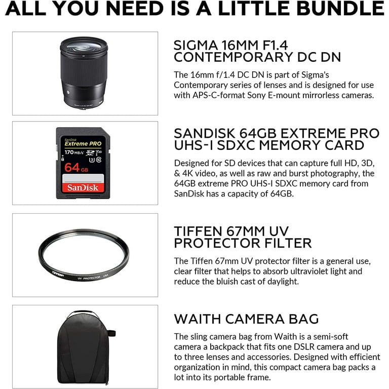 Sigma 16mm DC DN Contemporary Lens for Sony E APS-C Format