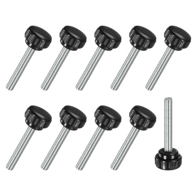 Paquete de 10 perillas de sujeción estriadas, tornillo de cabeza de hombre M8x40mm, acero al carbono para industrial, máquina