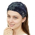 thumbnail image 4 of Unique Bargains 1 Pc Headband Flower Lace Wide Hairband for Women Navy Blue, 4 of 5