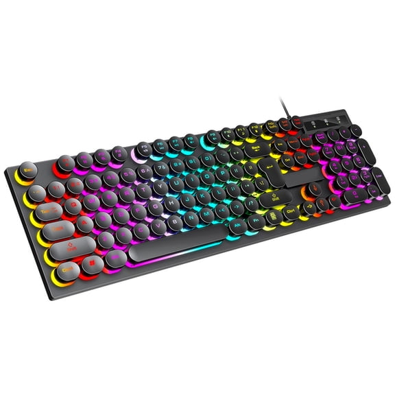 Ergonomic Full Size Keyboards Including RGBs Backlit Mechanical Feel and Floating Key Design for Enhances Comfort