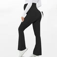 thumbnail image 4 of Fnooota Womens Maternity Cotton Leggings, Stretchy High Waisted Yoga Casual Flare Pants over The Belly Black Size S-XL, 4 of 5