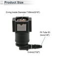 thumbnail image 4 of Conector rápido de línea de combustible de 1/8" para manguera ID para conector macho de 5/16" SAE hembra a barbado adaptador rápido de 90 grados accesorios de sellado plástico negro gris 2 piezas, 4 of 6