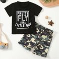 thumbnail image 2 of Toddler Kids Boy Summer Clothes Sets 1t 2t 3t 4t 5t Letter Short Sleeve Tops Camouflage Shorts Outfits Dark Green 18-24 Months, 2 of 7