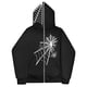 thumbnail image 1 of Sudaderas informales con telaraña Y2k oscura europea y americana para hombres y mujeres sudaderas con capucha pareja gótica Harajuku sudadera con cremallera de gran tamaño, 1 of 5