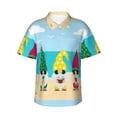 thumbnail image 2 of Yiaed Gnomes On The Beach Print Hawaiian Shirt for Men Short Sleeve Button Down Shirts Beach Shirts for Men-XX-Large, 2 of 5