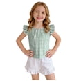 thumbnail image 3 of NIEWTR Toddler Baby Girl Summer Clothes Outfit Funny Letter T Shirt Top Short Set Infant Girl Clothes 6 12 18 months 2T 3T 2Pcs Summer Beach Outfits 3-4 Years,Green, 3 of 9