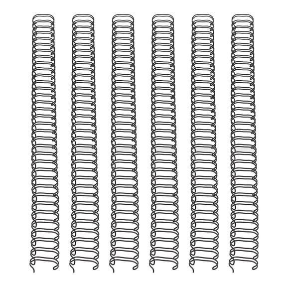M Buder 100 Count A4 Double Loop Wire Binding Spines, 1/2 in (12.7 mm) Diameter, 34 Loop, 3:1 Pitch, Nylon Coated Iron Binding Coils, Holds Up To 100 Sheets, Black
