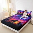 thumbnail image 4 of Manfei Wild Wolves Twin Sheet Sets,Colorful Sky Aurora Twin Fitted Sheet,Watercolor Ink Painting Flat Sheet For Boys Kids,Super Cozy Room Decor,3 Pieces, 4 of 7