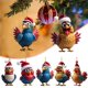 thumbnail image 2 of Colgante acrílico creativo con forma de gallo y pollo para árbol de Navidad, llavero para interior de coche, decoración, regalo de Navidad, 2 of 5